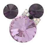 20MM Cartoon snap Silver Plated with purple Rhinestone charms KC8230 snaps jewerly