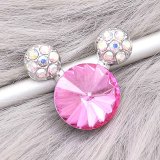 20MM Cartoon snap Silver Plated with Pink Rhinestone charms KC8223 snaps jewerly