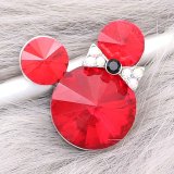 20MM Cartoon snap Silver Plated with Red Rhinestone charms KC8231 snaps jewerly