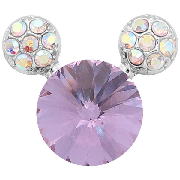 20MM Cartoon snap Silver Plated with purple Rhinestone charms KC8221 snaps jewerly