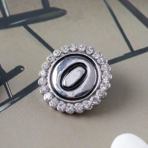 20MM NO.0 snap Silver Plated with clear rhinestone KB7143 snaps jewelry