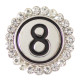 20MM NO.8snap Silver Plated with clear rhinestone KB7151 snaps jewelry