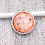 12MM snap Silver Plated With orange shell KS7174-S charms snaps jewerly