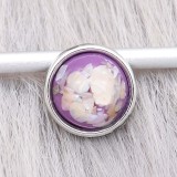 12MM snap Silver Plated With purple shell KS7173-S charms snaps jewerly