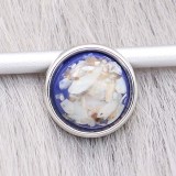 12MM snap Silver Plated With blue shell KS7167-S charms snaps jewerly