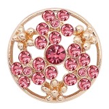 20MM snap gold plated Plated with rose-red Rhinestone KC8241 snaps jewerly