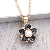 12MM snap gold plated Flowers plated black enamel KS7176-S snaps jewerly