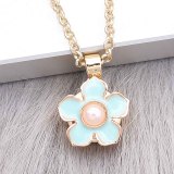 12MM snap gold plated Flowers plated blue enamel KS7178-S snaps jewerly