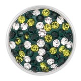 18mm green Sugar snaps Alloy with rhinestones KB2405-AB snaps jewelry