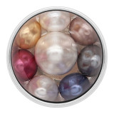 20MM round snap Silver Plated with Pearl KC2212  multicolor
