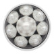 20MM round snap Silver Plated with white Pearl KC2213