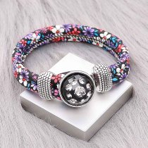 20MM  design snap Silver Plated with white Rhinestone KC2222