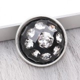 20MM  design snap Silver Plated with white Rhinestone KC2222