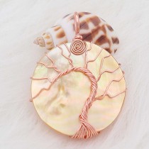 Natural shell Tree of life copper Pendant of necklace