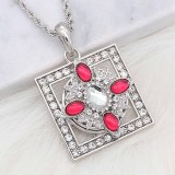 20MM snap silver Plated with Red Rhinestone KC8261 