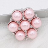 20MM snap silver Plated with Pink Pearl KC8246 