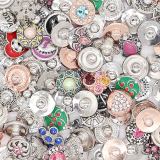 10pcs/lot High quality silver plated MixMix all styles 12mm  Snap buttons MIX style for random Snaps Jewelry