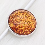 20MM design snap Silver Plated brown Glittering resin KC2225