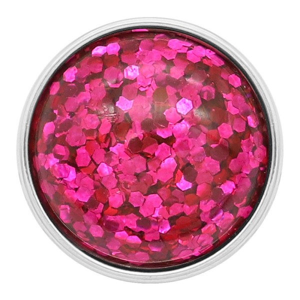 20MM design snap Silver Plated rose-red Glittering resin KC2228