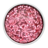 20MM design snap Silver Plated Pink Glittering resin KC2231