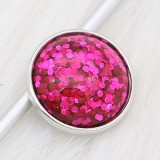 20MM design snap Silver Plated rose-red Glittering resin KC2228