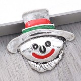 20MM Christmas snap Silver Plated with  Enamel charms KC9362 snaps jewerly