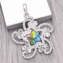 20MM star snap Silver Plated with  Multicolor  Rhinestone charms KC9385 snaps jewerly