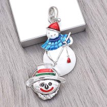 20MM Christmas snap Silver Plated with  Enamel charms KC9362 snaps jewerly