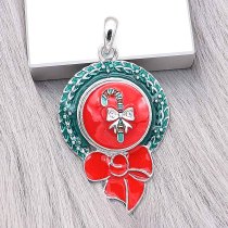 snap sliver Christmas enamel Pendant fit 20MM snaps style jewelry KC0491