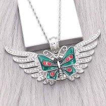 20MM Butterfly snap Silver Plated with Rhinestone and Enamel charms KC9353 snaps jewerly