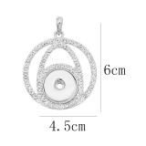 snap sliver Pendant with Rhinestone fit 20MM snaps style jewelry KD0303