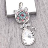 snap sliver Pendant with Rhinestone fit 20MM snaps style jewelry KD0302