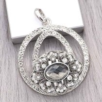 20MM design snap Silver Plated with gray  Rhinestone charms KC9372 snaps jewerly