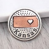 20MM State snap Silver charms 0004