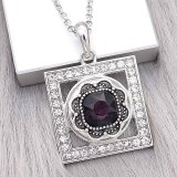 20MM design snap Silver Plated with purple Rhinestone charms KC9380 snaps jewerly