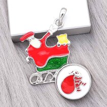 20MM Christmas snap Silver Plated with  Enamel charms KC9356 snaps jewerly