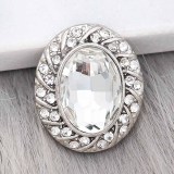 20MM design snap Silver Plated with white Rhinestone charms KC9375 snaps jewerly