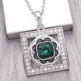 20MM design snap Silver Plated with dark green Rhinestone charms KC9379 snaps jewerly