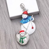 20MM Christmas snap Silver Plated with Enamel charms KC9351 snaps jewerly