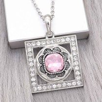 20MM design snap Silver Plated with pink Rhinestone charms KC9377 snaps jewerly