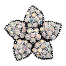 20MM Starfish snap Silver Plated with Mulitcolor Rhinestone charms KC9417