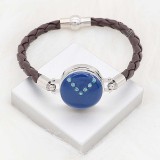20MM snap silver Plated with Planned blue enamel and Rhinestone KC8290