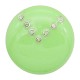 20MM snap silver Plated with Planned green enamel and Rhinestone KC8294