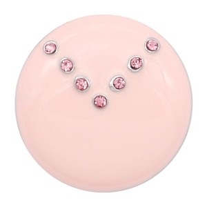 20MM snap silver Plated with Planned Pink enamel and Rhinestone KC8292