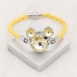 20MM Cartoon snap Silver Plated with yellow Rhinestone charms KC8299