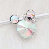 12MM Cartoon snap Silver Plated with opal color Rhinestone charms KS7184-S