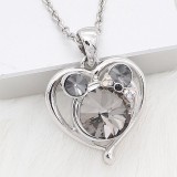 12MM Cartoon snap Silver Plated with gray Rhinestone charms KS7183-S