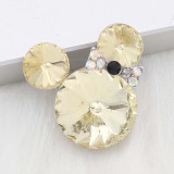 20MM Cartoon snap Silver Plated with yellow Rhinestone charms KC8299