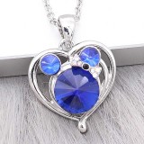 12MM Cartoon snap Silver Plated with blue Rhinestone charms KS7189-S