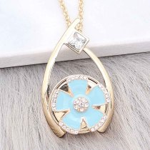 20MM snap gold Plated plated blue enamel with rhinestone  KC8307